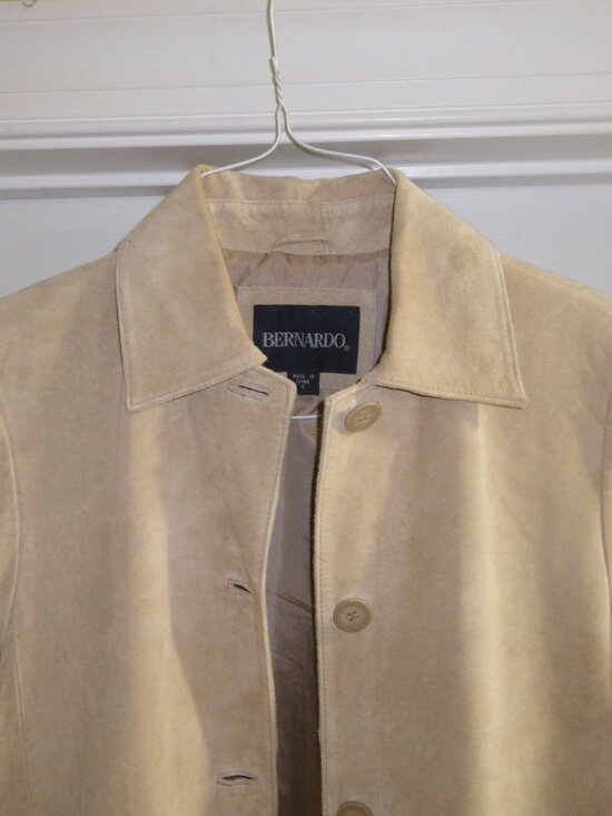 Women’s Suede Leather Three Quarter Length Coat Jacket - Picture 2 of 7